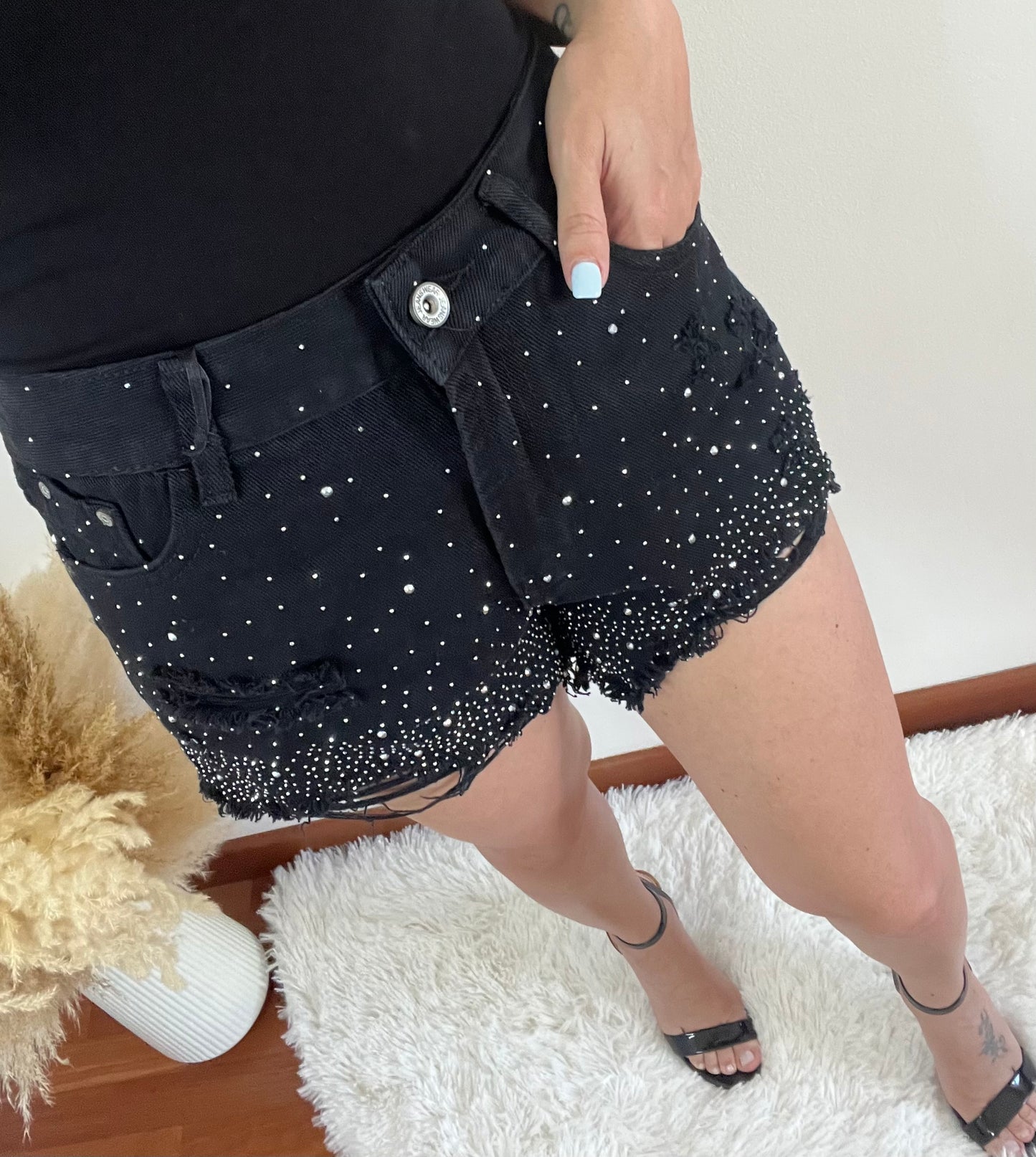 Shorts con strass
